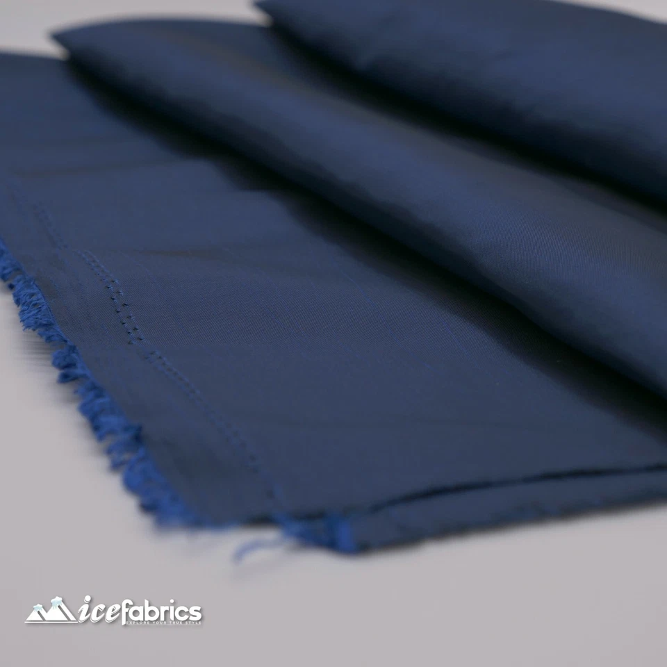 Tela de tafetán azul marino por yarda - Tela de tafetán de polietileno liso - Decoración Foto 3 de 4