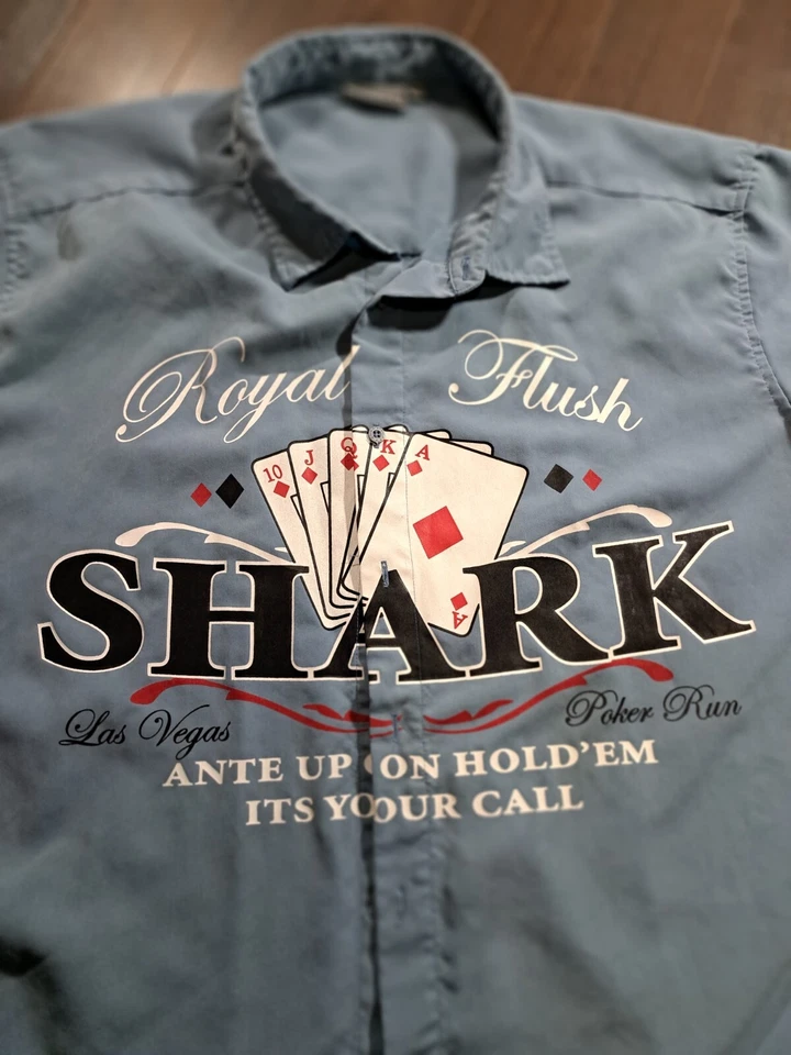 Camisa de vestir azul Card Shark Poker - XXL Brd: Solicitud - para hombres - Las Vegas Poker Run Foto 2 de 4