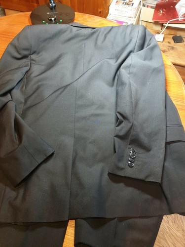 Anzug Herren S. Oliver 1x Getragen Sakko Hose Mit Wolle Schwarz Edel Gr. 46 - Bild 3 von 12