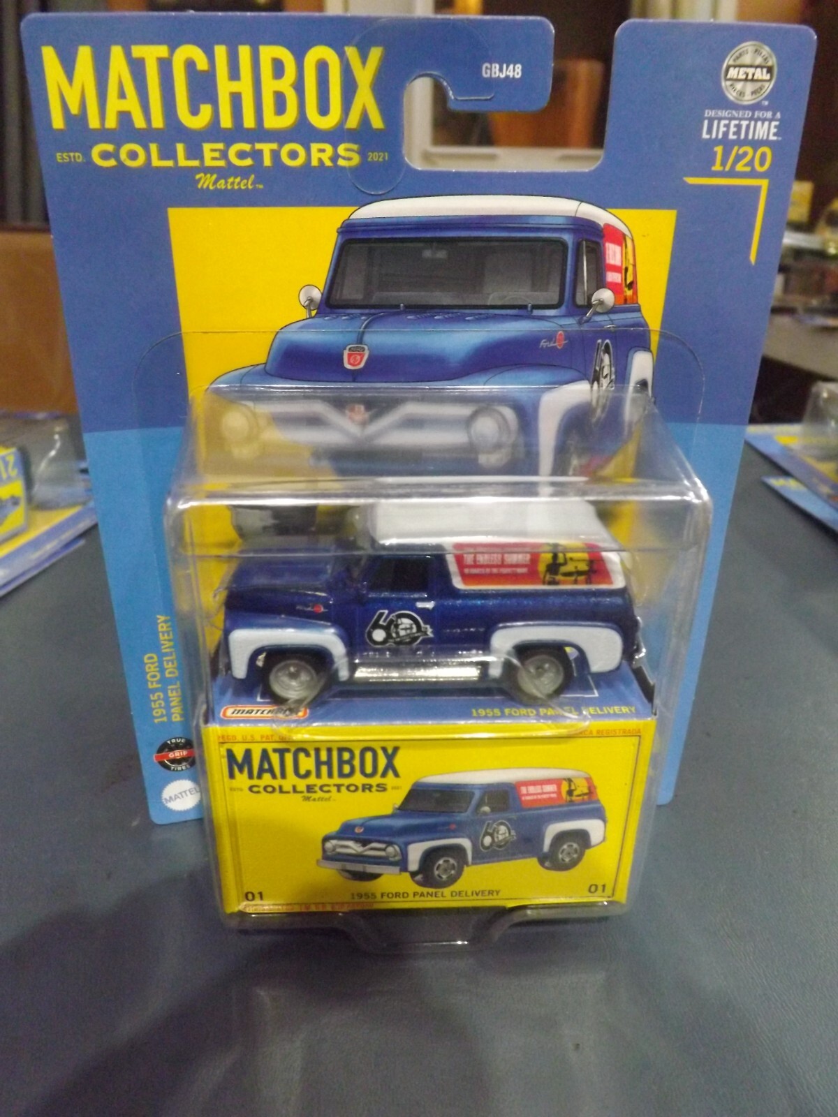 2023 Matchbox Collectors Blue 1955 Ford Panel Delivery  1/20 With Box