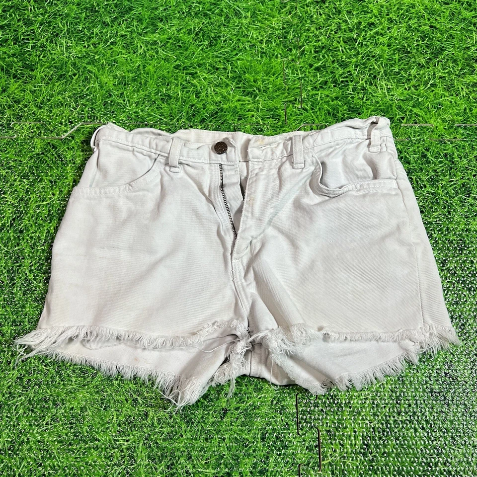 Pantalones Cortos Vaqueros Vintage LEVIS BIG E Blanco Tab Envejecido Jeans Playa Hippie Foto 2 de 4