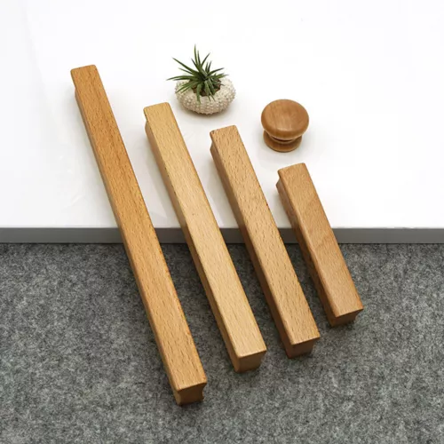 2Pcs Natural Wood Cabinet Knob Door Furniture Drawer Cupboard Pull Handle Knobs - Picture 13 of 18