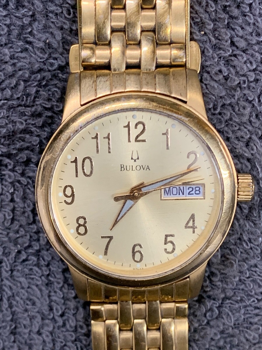 Bulova Men's Gold Tone Watch Stainless Steel C960354 Water Bulova Men's Gold Tone Watch Stainless Steel C960354 Water