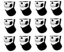1-DOZEN(12) Skeleton Skull Half Face Dust mask Neck Tube Scarf Bandana Wholesale