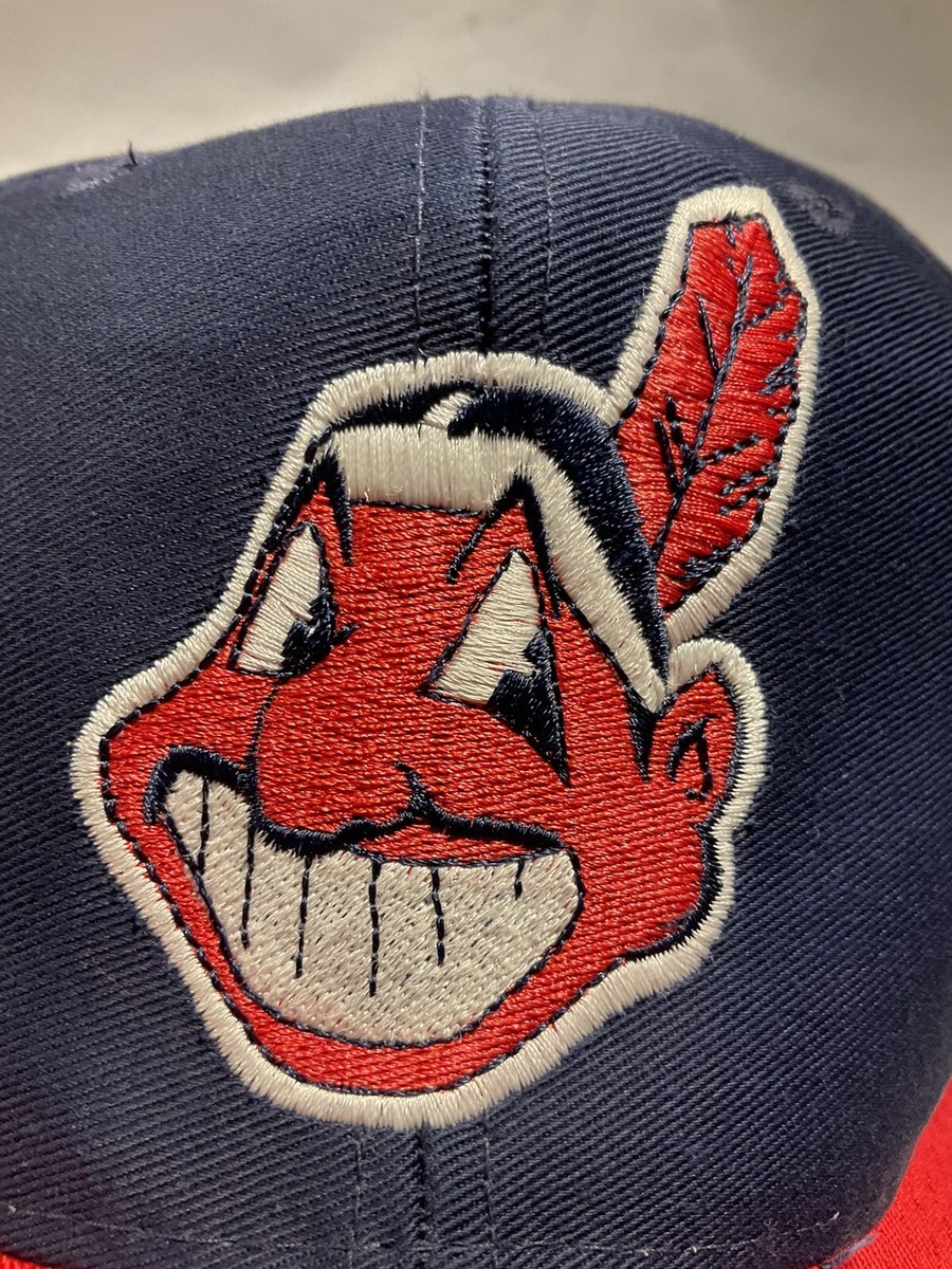 Vintage 90's Logo 7 MLB Cleveland Indians Baseball Snapback