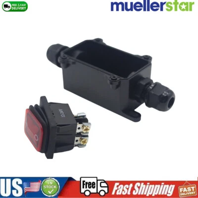 MUELLERSTAR Outdoor ON/Off Toggle Switch DC SWITCH 12V Inline Cord Switch IP67 Waterproof