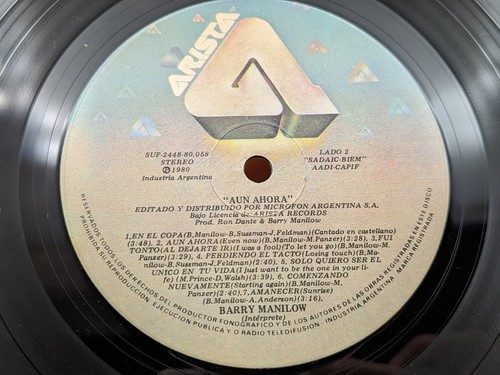 BARRY MANILOW AUN AHORA Spanish Language Vinyl Record ARGENTINA SUP80058 - 1980 - Picture 7 of 8