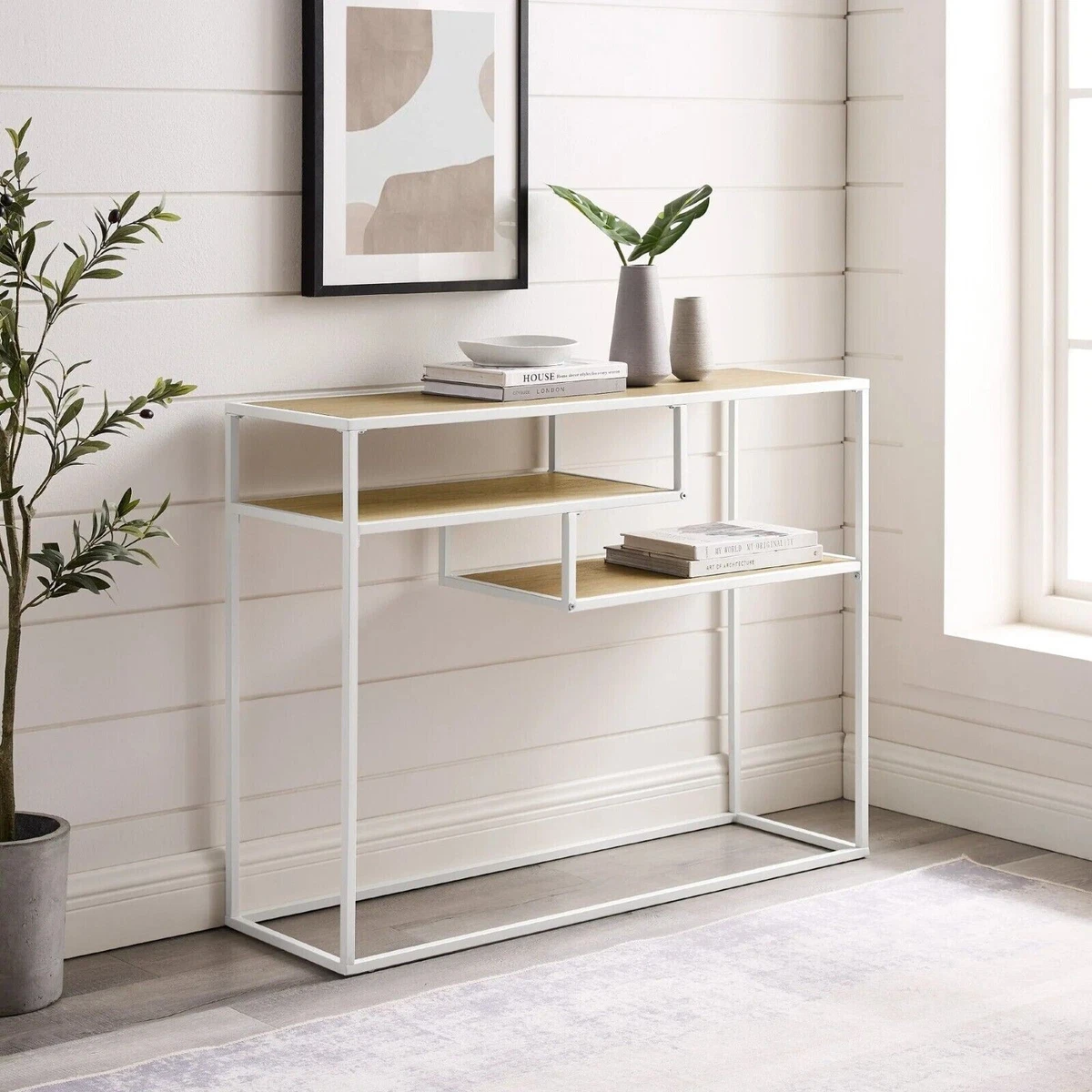 White cheap hallway shelf