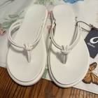 Olukai Aka Leather Flip Flops in white