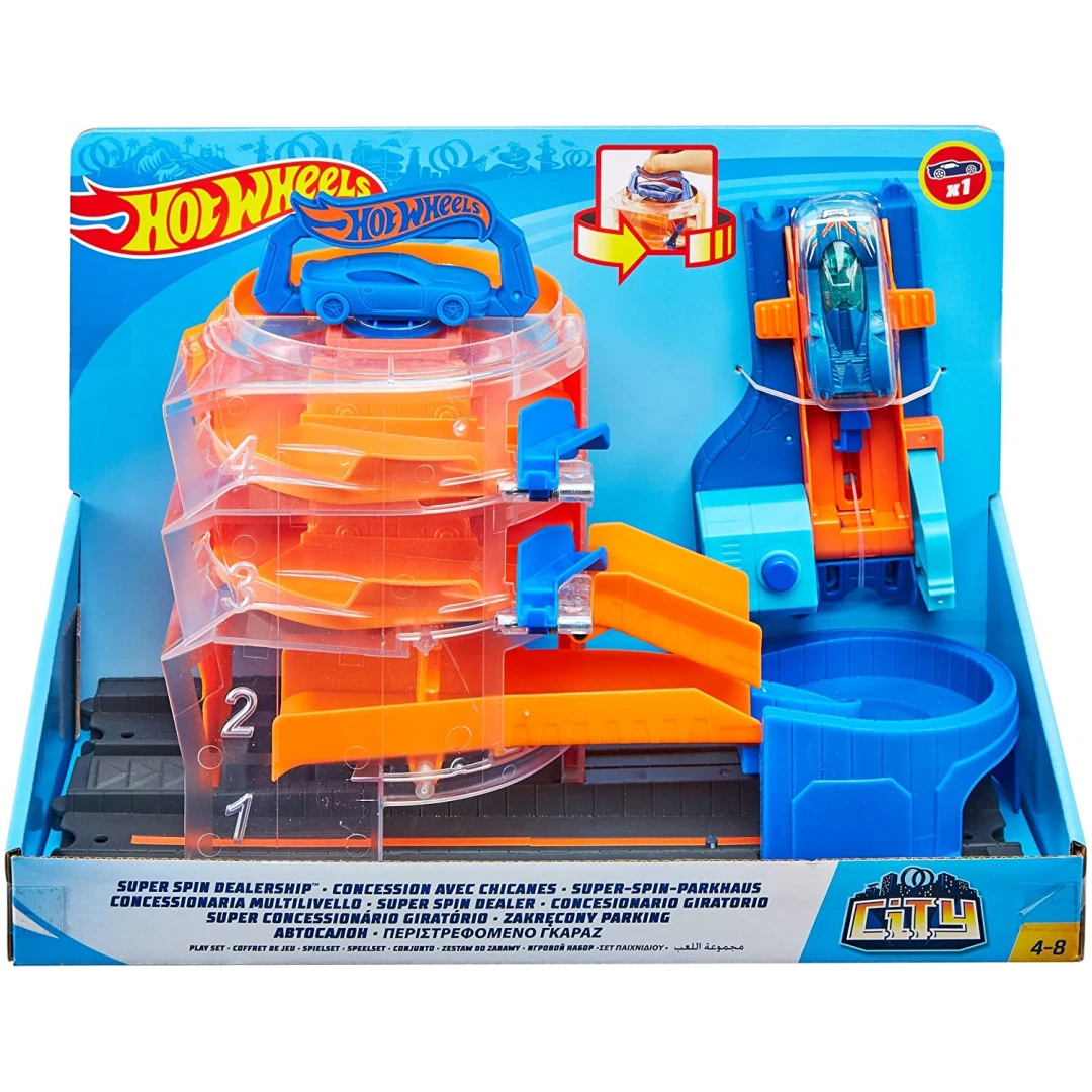 Hot Wheels City Super Spin Dealership GBF95