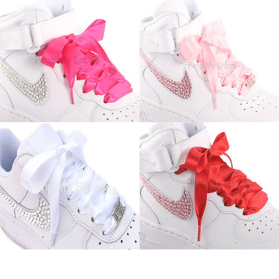 red ribbon shoe laces