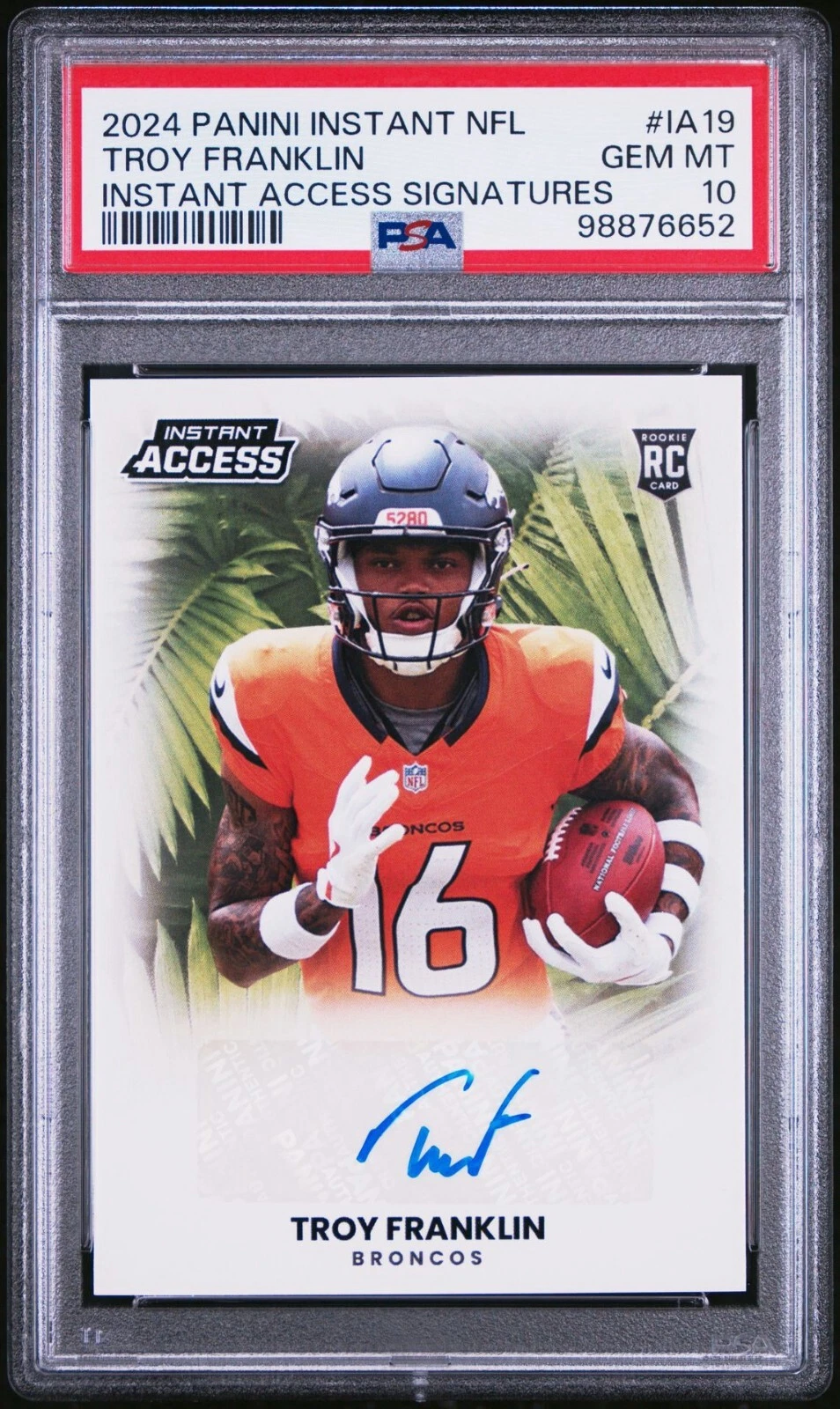 Troy Franklin Panini Instant NFL Instant Access Signatures #IA19 Jungle