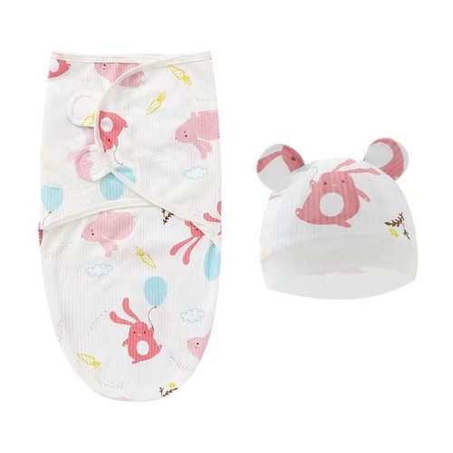 Baby Accessories Newborn Blanket Sleeping Bag Cotton Swaddle Wrap Hat Set - Picture 9 of 22