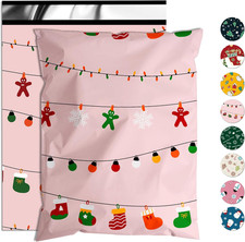 Christmas Poly Mailer 10x13 Inch 25 Pcs, Waterproof Shipping Bags for Clothing, 