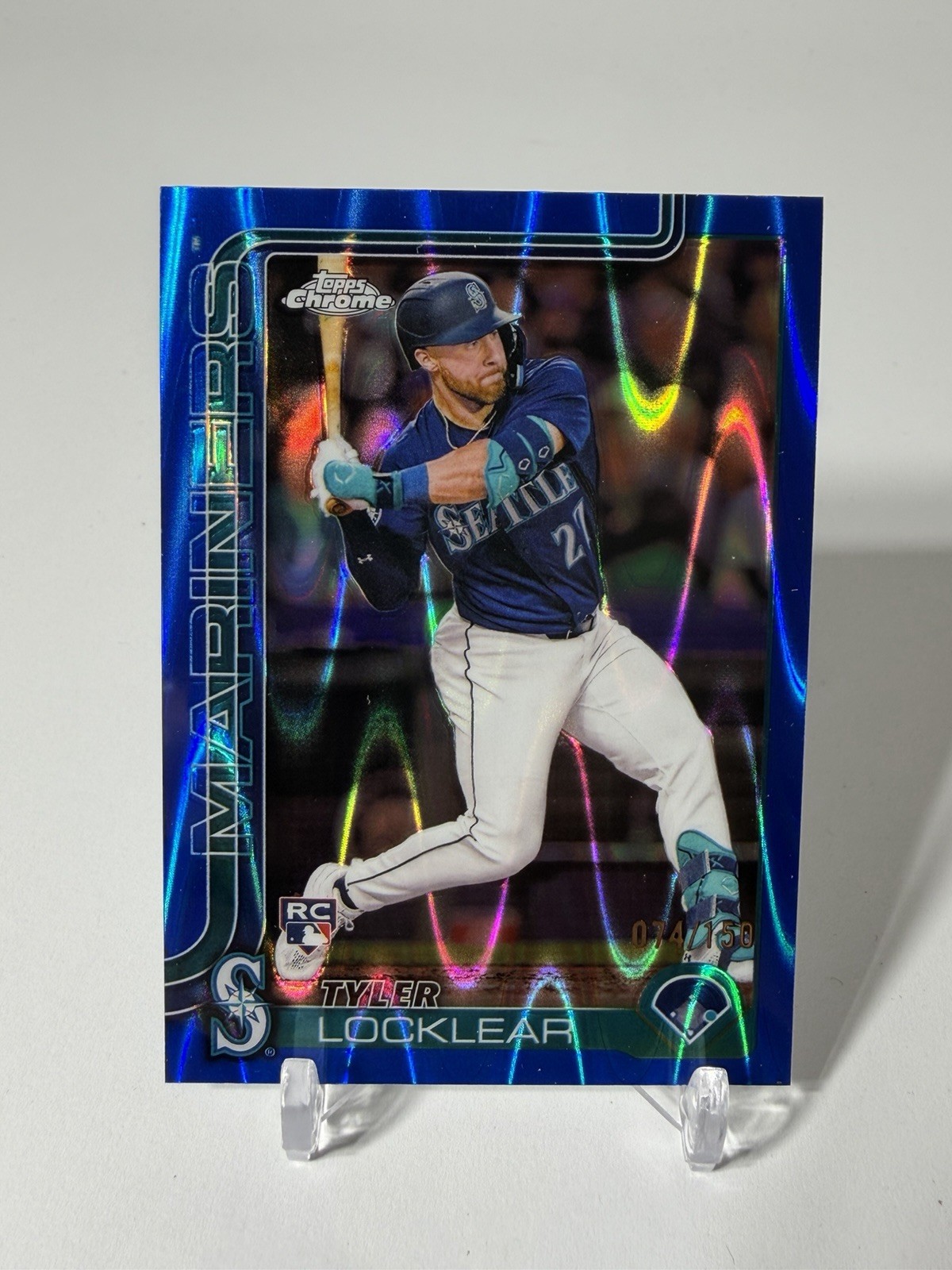 2025 Topps Chrome - Tyler Locklear #41 Blue RayWave Refractor /150 (RC)