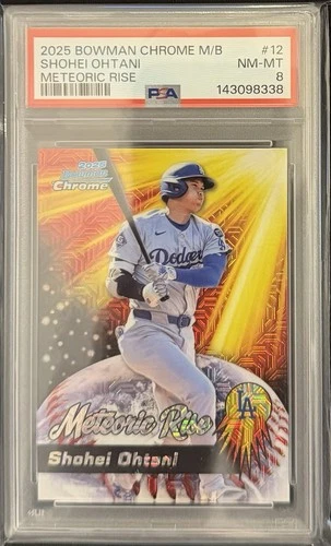 2025 Bowman Chrome Mega Box Shohei Ohtani Meteoric Rise Mojo Refractor PSA 8