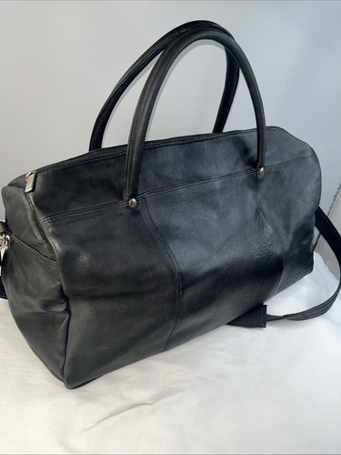 David King Boston schwarz Leder Reißverschluss Reisetasche Herren Tasche Größe XL - Bild 17 von 17