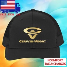 Cerwin Vega Altavoz Ajustable Negro Trucker Sombrero Gorra Talla Adulto