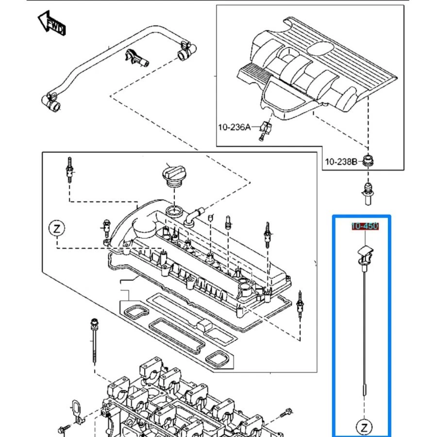 OEM Engine Oil Level Gauge Dipstick Fit Mazda MX-5 Miata 2.0L 06-15 LFE2-10-450D - Image 2 of 2
