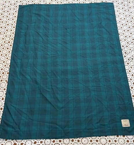 Alaska Airlines First Class Amenity Filson Green Plaid Throw Blanket 37 X 53 “