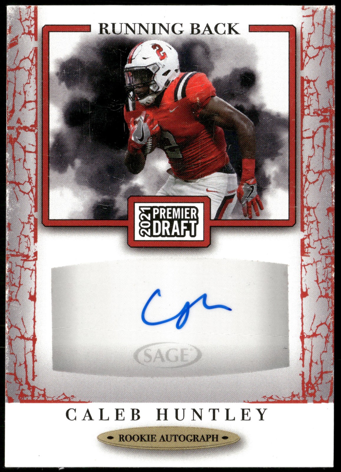 2021 SAGE Premier Draft #A114 Caleb Huntley Autographs Red