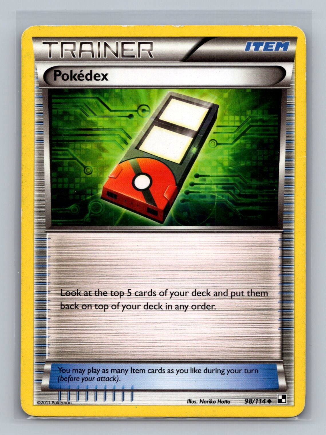 Pokedex 98/114 Uncommon Black & White Pokemon Near Mint