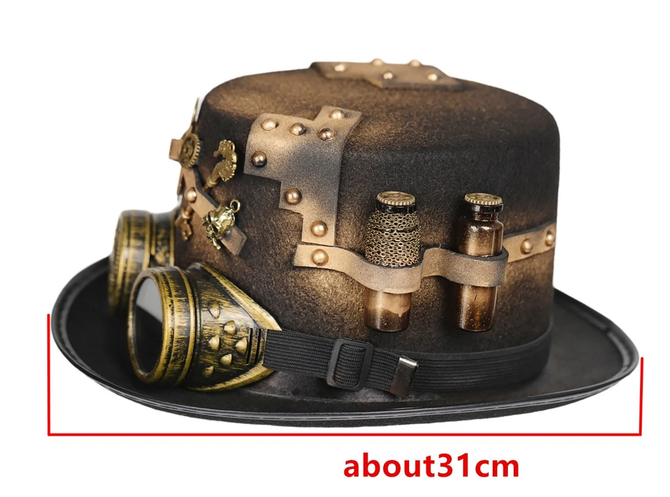 Steampunk Hat Cosplay Bunny Ears Headwear Halloween Lolita Accessory Headdress - Image 4 of 4