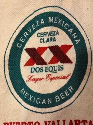 Dos Equis Lager Cerveza Mexican Beer Backpack Puerto Vallarta Mexico 12'' x 21''