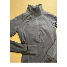 Lululemon Women's black Quarter Zip Thumbhole Workout Jacket Size 4 120