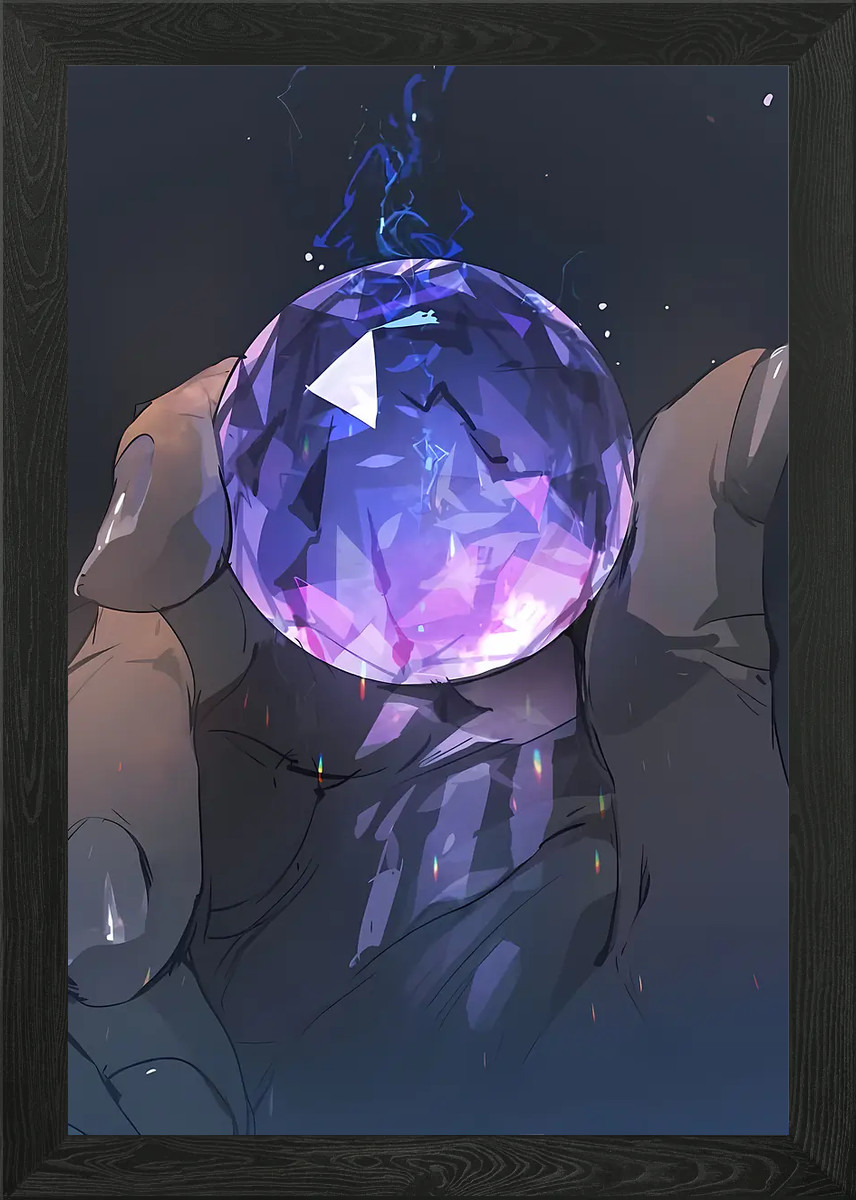 Póster de arte de pared con bola de cristal enmarcado a mano lienzo impresión cuadro