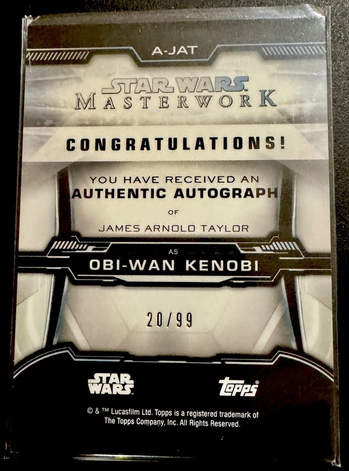 2019 Star Wars Masterwork James Arnold Taylor As Obi-Wan Blue Autograph 20/99 - Image 3 of 3