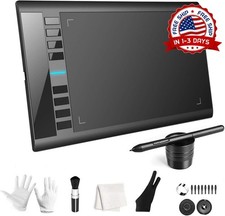 Tableta de dibujo grande de 10 x 6 pulgadas con 8 teclas de acceso r pido NEW US