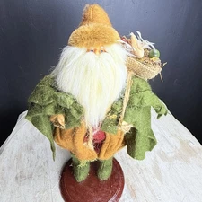 Woodland Old World Santa Claus Figure On Resin Base Father Christas Rustic Decor