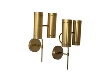 1950's Mid Century Handmade Brass Italian Diabolo Wall Sconce Light Fixture