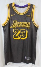 Vtg Nike Swingman LA Lakers Jersey LeBron James 23 Wish Stitched Black 50 M