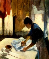 WOMAN IRONING HOUSEWORK LAUNDRY 1876 FRENCH ART PAINTING BY EDGAR DEGAS REPRO