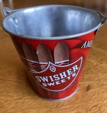 VTG Swisher Sweets Cigars, Bucket, Pail, Metal, Advertising, 5" Tall, 