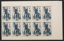 France. Carnet. ** MNH Yvert C2004. 1955. 15 f + 5 f bleu et rouge. Carnet CROIX