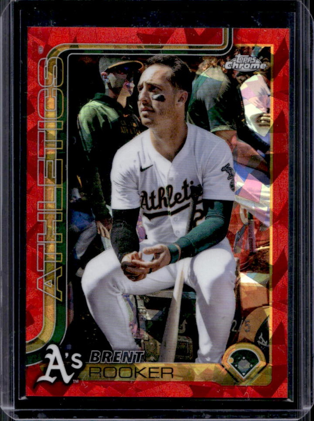2025 Topps Chrome Sapphire Brent Rooker Image Variation Red Refractor #/5