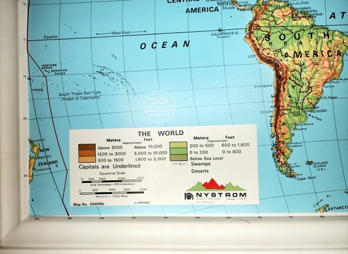 Rara coppia di A.J. vintage Nystrom Rilievo Rialzato U.S.A. e Mappe del Mondo ca. 1960 NOS - Foto 6 di 14