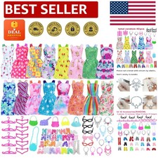 Fashion Doll Clothes Set with 10 Dresses  Accessories - Perfect Gift for Kids