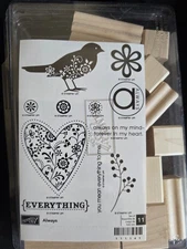 Stampin Up Always NIB UM Rubber Stamps Bird Circle Floral Motif Set of 11