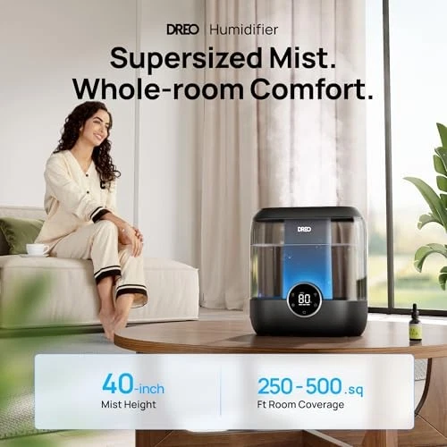  Smart Humidifiers for Bedroom, 6L Top Fill Supersized Cool Mist Black - Image 3 of 4