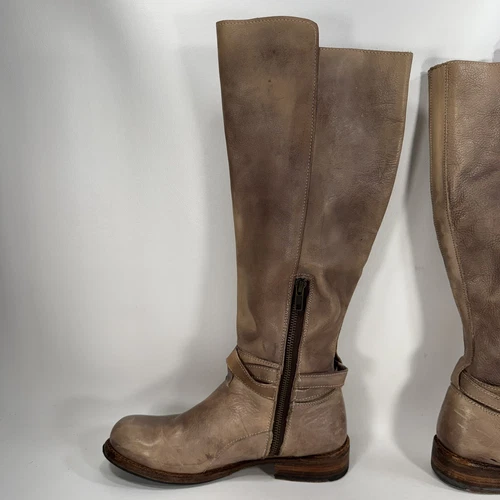 Bed Stu Bristol Knee High Riding Boots Tan Distressed Leather Women’s Size 7.5 - Picture 8 of 12
