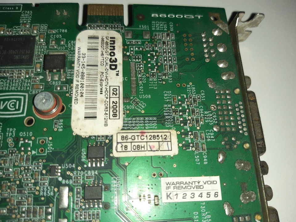 Inno3D GEFORCE 8600 GT 512MB DDR2 PCI-E GRAPHICS CARD 2x DVI S-VIDEO ✈️🆓🚚👍 - Image 3 of 4