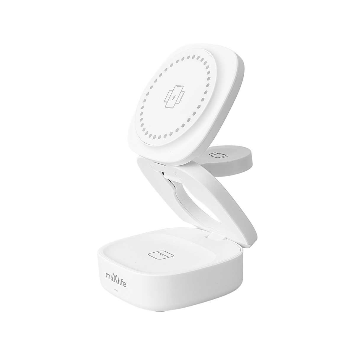 Dock induction 3 en 1 15W ultra-mince en aluminium, charge simultanée triple zone