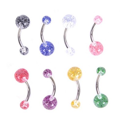 8PCS/Set Colorful Glitters Navel Belly Button Ring Barbell Piercing Body Je JwJI