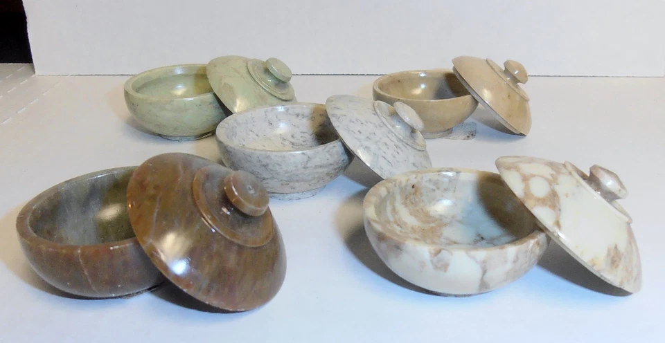 10 шт. горшки для смазывания мыльного камня благовония угольные горящие чаши ювелирные изделия с крышками инди - Изображение 2 из 4