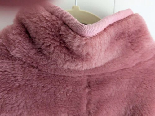 J CREW women's zip front faux fur teddy coat, dusty rose, NWT, Sz.L - Picture 5 of 7