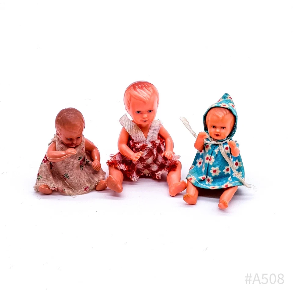 3x E.S.Celluloide Bambole per La Puppenstube Baby-Doll DDR W.Germany (3-tlg - Immagine 4 di 4